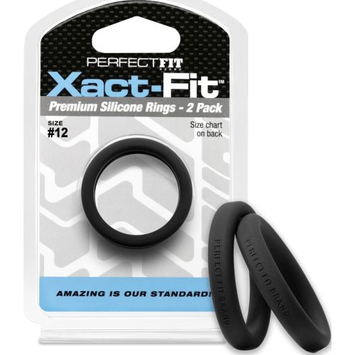 Xact-Fit Cock Rings #12 1.2in 2 Pk - Black