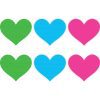 Neon Heart Nipple Pasties 3 Pk Green/Blue/Pink