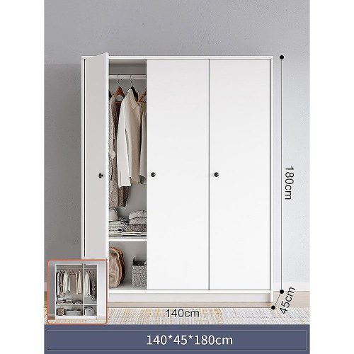 3 Door Storage Wardrobe White Shhh. 2242496