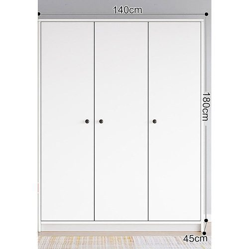 3 Door Storage Wardrobe White Shhh. 2242502