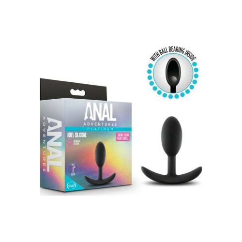 Anal Adventures Platinum Silicone Vibra Slim Plug Small - Shhh...