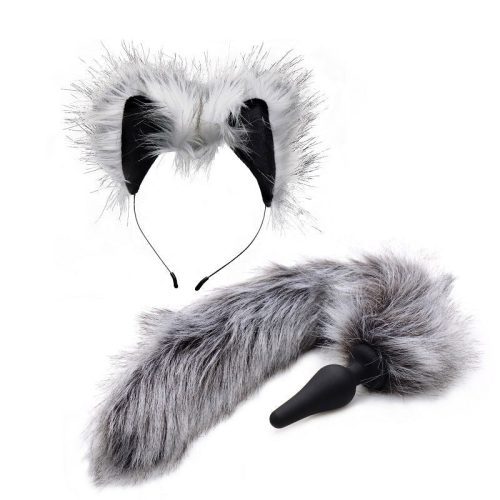 Anal Plug and Ears Set Grey Wolf Tail Shhh. 2248024