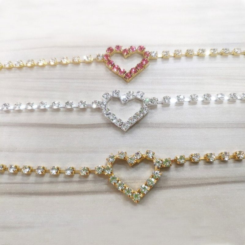 Anklet Gold Heart with Rhinestones 3 options Shhh. 2248250