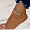 Anklet set Chevron and Crystals 3 pc gold - Shhh...