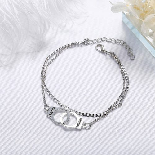 Anklet silver with handcuff clip Shhh. 2248323