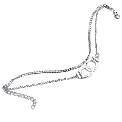 Anklet silver with handcuff clip Shhh. 2248326