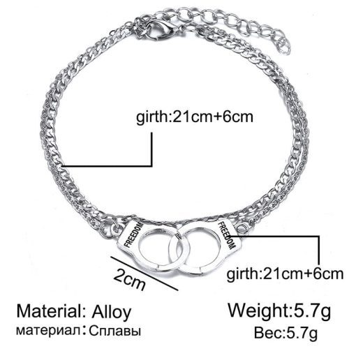 Anklet silver with handcuff clip Shhh. 2248328