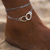 Anklet silver with handcuff clip - Shhh...