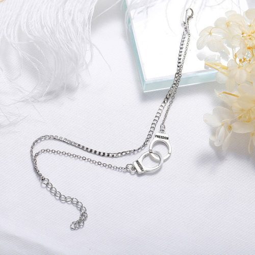 Anklet silver with handcuff clip Shhh. 2248334