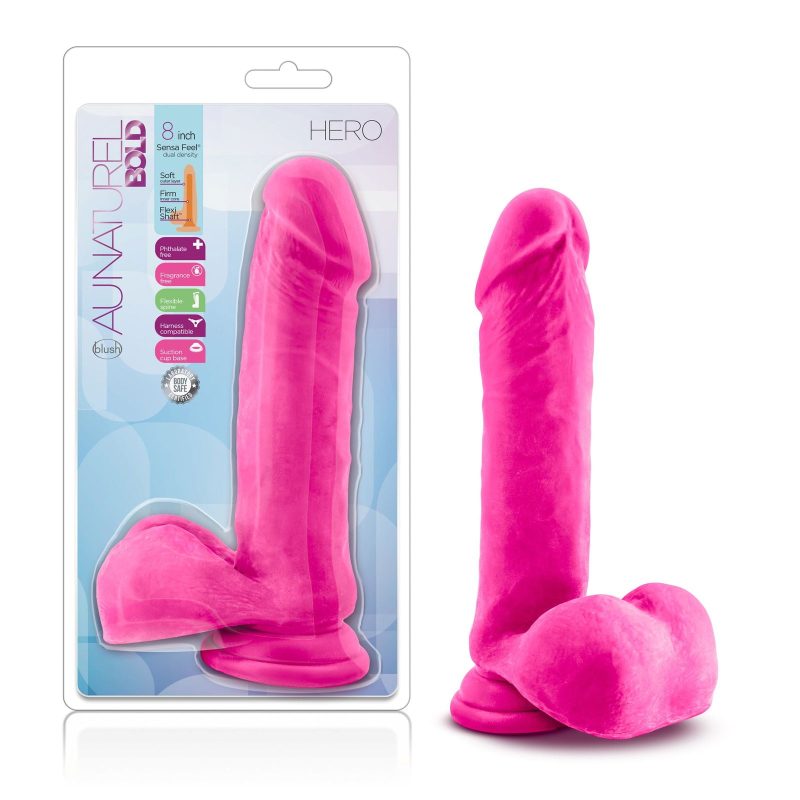 Au Naturel Bold Hero 8in Dildo Pink Shhh. 2248947