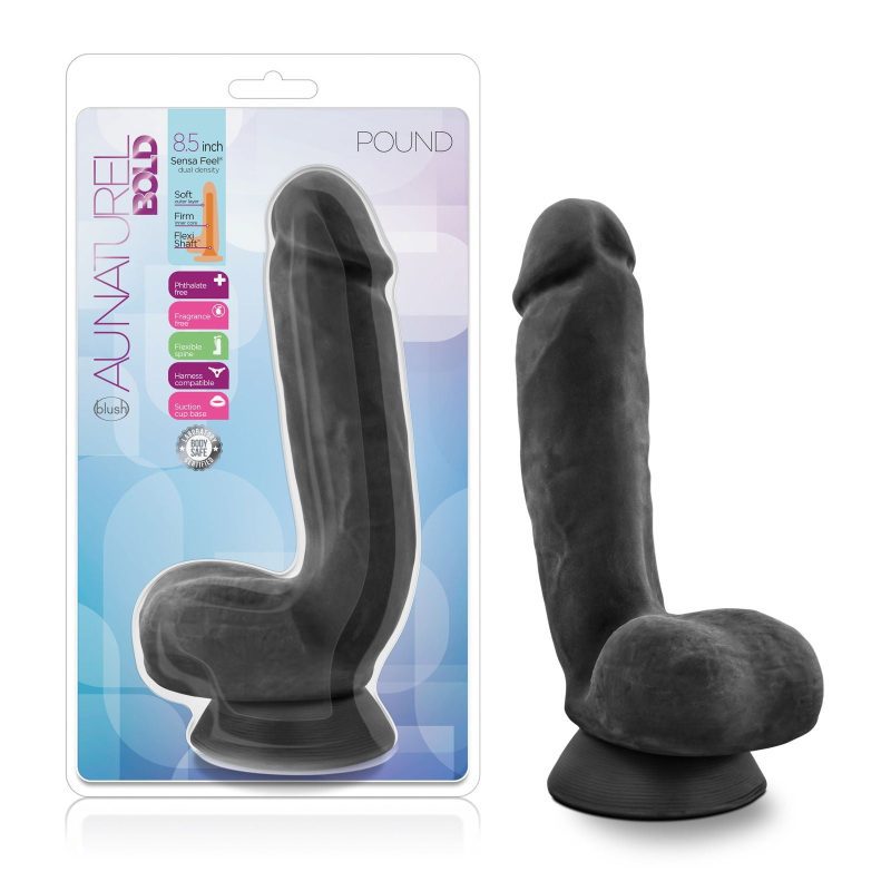 Au Naturel Bold Pound 8.5in Dildo Black Shhh. 2249022