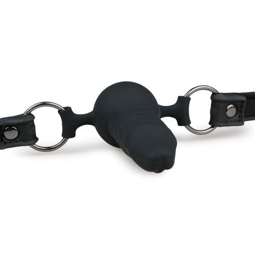 Ball Gag With Silicone Dong Black solid Shhh. 2250419