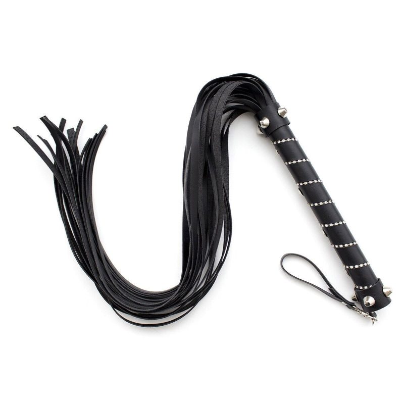 Bdsm Whip leather tails with ornate handle Shhh. 2251374