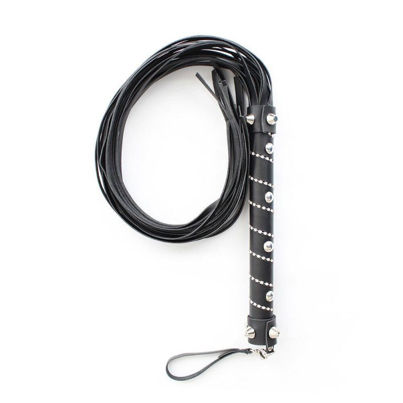 Bdsm Whip leather tails with ornate handle Shhh. 2251377