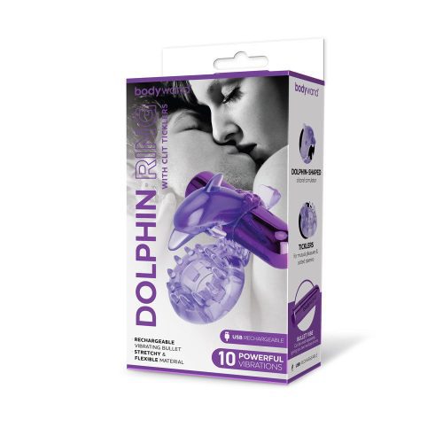 Bodywand Rechargeable Dolphin Ring with Clit Ticklers Shhh. 2253616