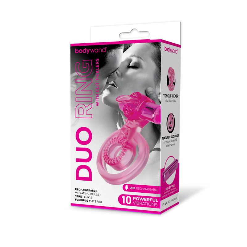 Bodywand Rechargeable Duo Ring with Clit Tickler Shhh. 2253631