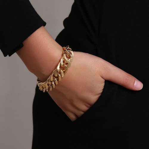 Bracelet chunky gold or silver links Shhh. 2254807