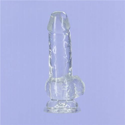 Crystal Dildo w Balls 6in Clear Shhh. 2262521