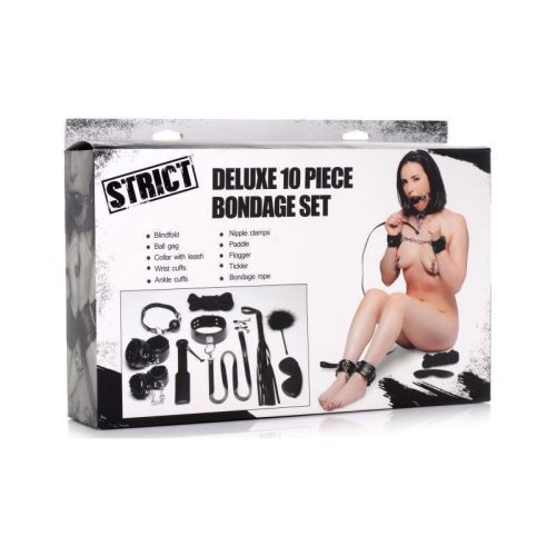 Deluxe 10 Piece Bondage Set Black Shhh. 2263436