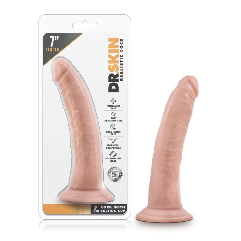 Dr Skin 7in Cock With Suction Cup Vanilla Shhh. 2265081