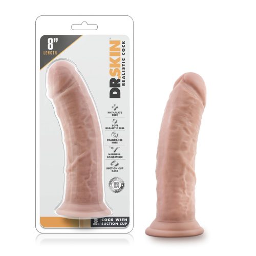 Dr Skin 8in Cock With Suction Cup Vanilla Shhh. 2265115