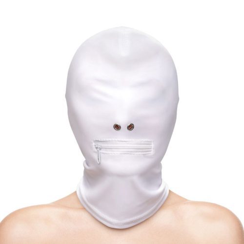 Fetish Fashion Zippered Mouth Hood White Shhh. 2273464