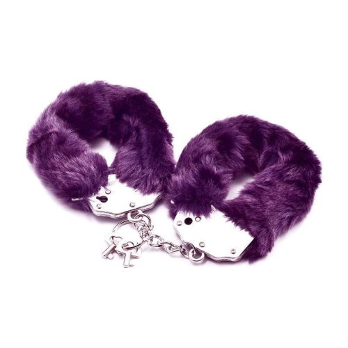 Fetish Pleasure Fluffy Hand Cuffs Purple - Shhh...