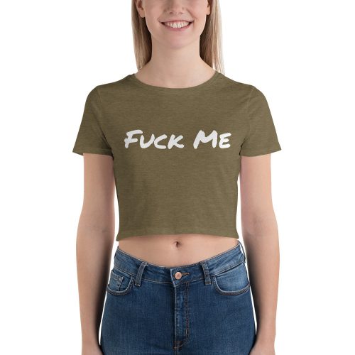 womens crop tee heather olive front 65a16e72add22